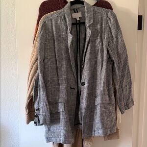 Women's Gray Plaid Jacket - Sz M